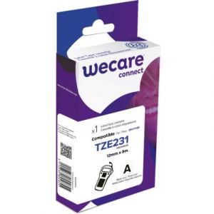 Ruban 12 mm Wecare compatible Brother TZE231 &eacute;criture noire sur fond blanc