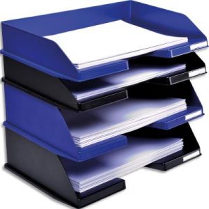 Corbeille courrier Exacompta Combo maxi à l'italienne Ecoblack Dim (lxhxp) : 36,5x10,3x22,5 cm. Bleu Nuit