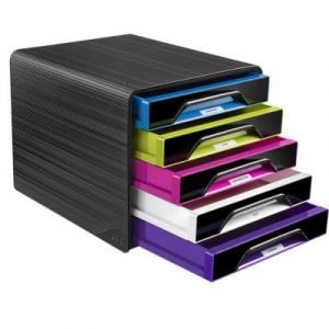 Module de classement CEP Smoove - 5 &eacute;tages - 24 x 32 cm - L36 x H27,1 x P28,8 cm - noir multicolore