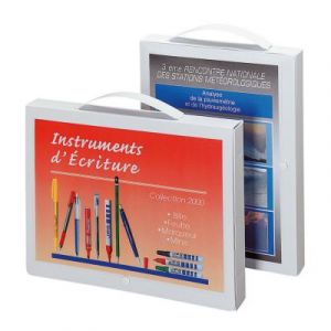 Valisette de classement - polypropyl&egrave;ne - personnalisable - dos de 4 cm - blanc