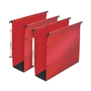 Dossiers suspendus L'oblique AZ polypro fun 330 - fond 80 mm - pour armoire - rouge - lot de 10