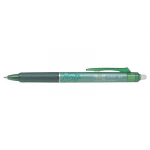 Stylo &agrave; encre gel r&eacute;tractable Pilot FriXion Ball Clicker - pointe fine 0,5 mm - avec zone de pr&eacute;hension - corps vert - encre verte