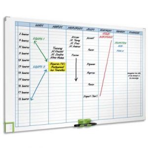 Planning magn&eacute;tique effa&ccedil;able Hebdomadaire Acco - 60 x 90 cm &nbsp;- 8 colonnes - 24 lignes