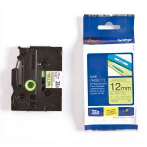 Brother TZC31 - Ruban d'impression - noir / jaune fluo - 12 mm x 8 m