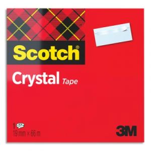 Ruban adh&eacute;sif Scotch Crystal Clear 600 - haute transparence - 19 mm x 66 m