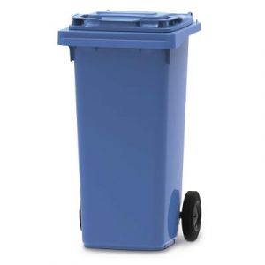 Conteneur poubelle mobile 2 roues Vepa Bins - 120 litres prise frontale - Bleu