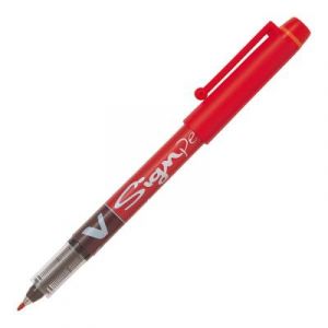 Stylo feutre pointe nylon Pilot V-Sign Pen - 0,6 mm - rouge