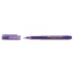 Stylo feutre violet - pointe large 0,8 mm - corps transparent - encre violette ind&eacute;l&eacute;bile