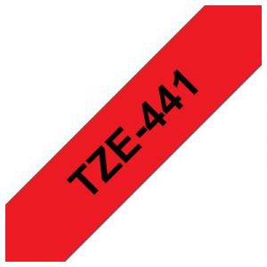 Brother TZe-441 - Adh&eacute;sif standard - Noir sur rouge - rouleau (1,8 cm x 8 m) 1 cassette(s) ruban lamin&eacute; - pour Brother PT-D600; P-Touch PT-1880, D450, D800, E550, E800, P900, P950; P-Touch EDGE PT-P750