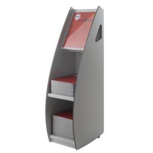 Pr&eacute;sentoir distributeur S Paperflow - en polystyr&egrave;ne - 2 cases A3 - Gris