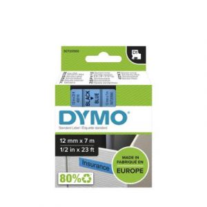 Ruban Dymo D1 - 45016 - Ruban noir/bleu - 12 mm x 7 m