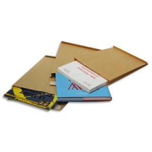 Pochettes kraft La Couronne - auto-adh&eacute;sive - 120g - 3 soufflets - format C4 229 x 324 mm - fenetre50x110 - paquet de 50