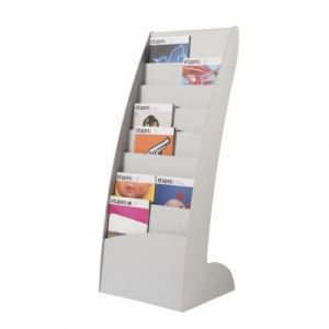 Pr&eacute;sentoir de sol Paperflow Courbo monobloc 8 cases - Gris