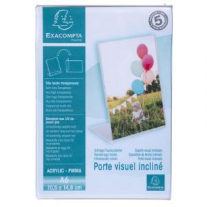 Pr&eacute;sentoir de document vertical inclin&eacute; A6 Exacompta Cristal - Transparent