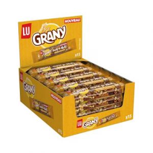 Barre Grany aux amandes, cacahu&egrave;tes grill&eacute;es et chocolat au lait 40 g - Lot de 15