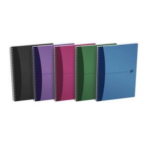 Carnet de bureau Oxford Urban Mix - A4 - reliure &agrave; spirale double - 90 feuilles/180 pages - feuilles lign&eacute;es - 90 g/m&sup2; - compatible SCRIBZEE