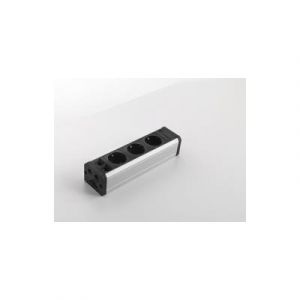 Multiprise VERSA Frame 2.0 - Bloc encastrable 3 Prises + 2 RJ45 + 2 USB + HDMI - Noir - câble 3m