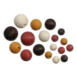 Perles en bois colorées, 22 pièces, Brun naturel