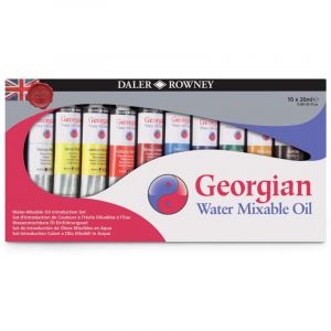 Set de peinture à l'huile soluble dans l'eau Georgian, 10 tubes de 20 ml