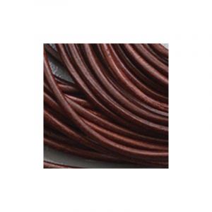 Liens en cuir pour colliers et bracelets, 2 mm, sépia