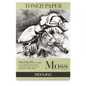 Bloc papier teint&eacute; vert "Moss", A4, 21 cm x 29,7 cm, Lisse, 120 g/m&sup2;, Bloc coll&eacute; 1 c&ocirc;t&eacute;