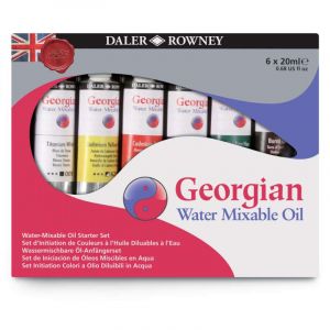 Set de peinture à l'huile soluble dans l'eau Georgian, 6 tubes de 20 ml