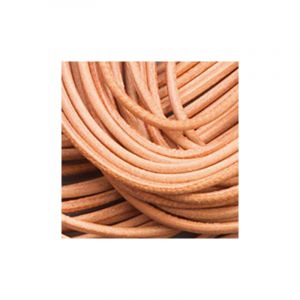 Liens en cuir pour colliers et bracelets, 2 mm, naturel
