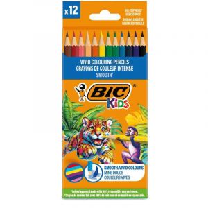 Coffrets de crayons de couleur Kids Smooth Bic, 12 crayons