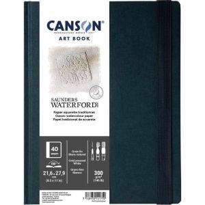 Carnet aquarelle Saunders Waterford Art Book Canson, 21,6 x 27,9 cm, Reliure c&ocirc;t&eacute; long