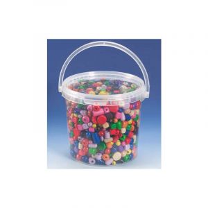 M&eacute;lange de perles en bois color&eacute;es, 2,5L