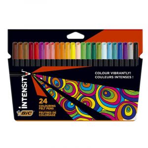 Set de feutres Bic Intensity Pointe fine, 24 feutres, 0,9 mm