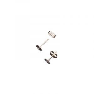 Supports clous pour boucles d'oreilles, Une paire/sachet, Argent&eacute;