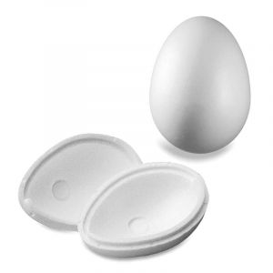 Oeuf d&eacute;montable en polystyr&egrave;ne expans&eacute;, 21 cm - Lot de 25