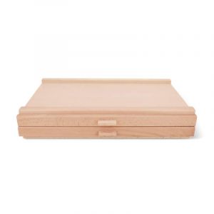 Coffret de rangement en bois de hêtre pour les pastels, 40 x 25 x 5,5cm