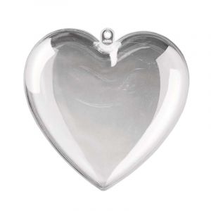 Coeur en plastique divisible, 6 cm