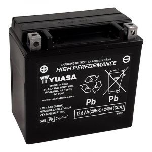 Batterie Yuasa YTX14H-BS - SLA AGM12V 12,6 Ah pr&Atilde;&ordf;te &Atilde;&nbsp; l&acirc;emploi