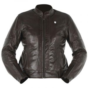 Blouson cuir femme Overlap DONATELLA marron- M