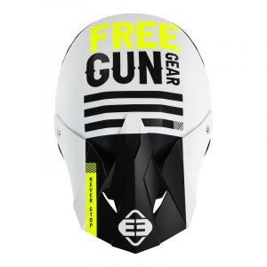 Casquette casque cross Freegun XP-4 Danger noir/blanc/jaune fluo mat