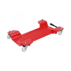 Chariot range moto universel rouge sur roulettes