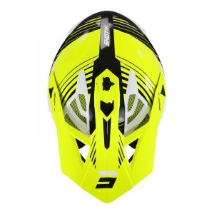 Casquette cross Shot pour casque Lite Fury jaune fluo/blanc/noir brill