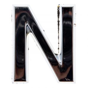 Lettre Autocollante Relief Chrom&Atilde;&copy;e- N