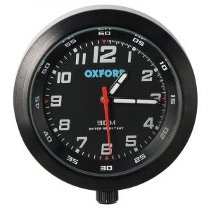 Horloge Oxford Anaclock noir inox &Atilde;&copy;tanche avec support