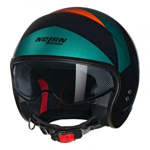 Casque jet Nolan N21 06 Tangente 347 noir/vert militaire/orange brilla