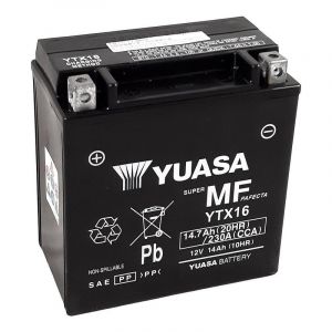 Batterie Yuasa YTX16-BS - SLA AGM12V 14,7 Ah pr&Atilde;&ordf;te &Atilde;&nbsp; l&acirc;emploi