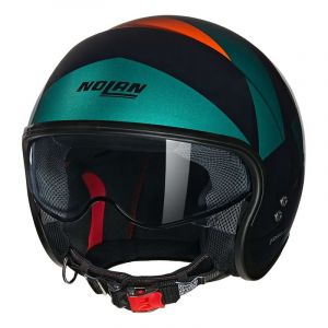 Casque jet Nolan N21 06 Tangente 347 noir/vert militaire/orange brilla