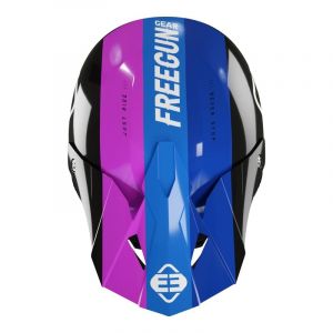 Casquette casque cross enfant Freegun XP-4 Attack jaune fluo/bleu/viol