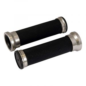 RevÃªtements de poignÃ©es Bike It Twin-Ring Ã22mm titane/noir