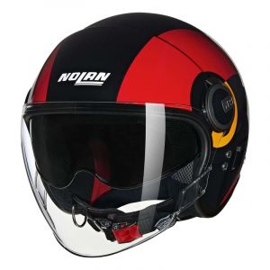 Casque jet Nolan N21 Visor 06 Bicromo 350 noir/rouge/orange brillant-