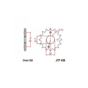 Pignon JT Sprockets Acier pas 520 14 dents - Pour Aprilia RS 250 95-04