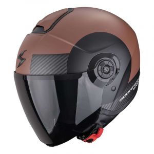 Casque jet Scorpion Exo-City II Sheer marron/noir mat- 2XL